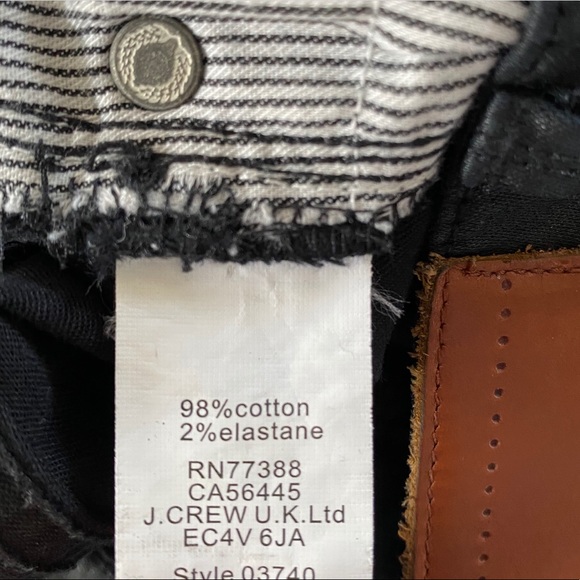 Madewell Skinny Skinny Black Waxed Jean SZ 27 - Picture 10 of 11